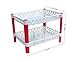 Honla 2-Tiered Plastic Bathroom Shelves Organizer with Perforated Storage Baskets-Small Shelving Units/Drying Rack for Bath Organization,Free Standing,Red and White