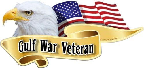 ProSticker 958 (One) 3" X 6" American Pride Series Gulf War Veteran Bald Eagle Decal Sticker