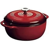Lodge 6 Quart Enameled Cast Iron Dutch Oven. Classic Red Enamel Dutch Oven (Island Spice Red)