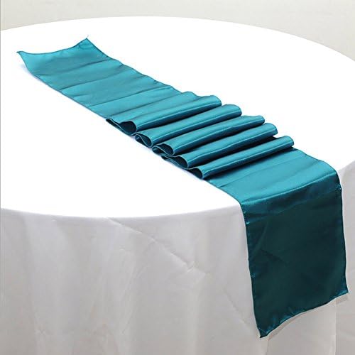 Teasun 12 X 108-inch Satin Table Runner (Teal Blue,pack of 10)