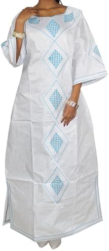 TIDOIRSA African Dresses for Women, 3/4 Sleeves Wedding Dress Embroidery Party Dress with Scarf, White, L price in UAE | Amazon UAE | kanbkam TIDOIRSA African Dresses for Women, 3/4 Sleeves Wedding Dress Embroidery Party Dress with Scarf, White, L price in UAE | Amazon UAE | kanbkam