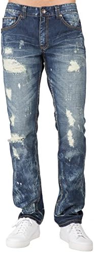 Men's Slim Straight Mended Premium Denim Jeans