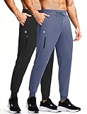GGJ Men's Athletic Joggers with Zipper Pockets