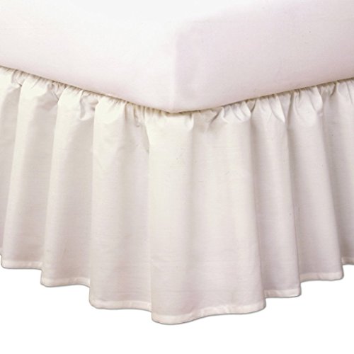 Rajlinen Ruffle/Gathering Bed Skirt Genuine Poly Cotton Bed Wrap with
