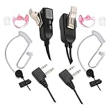 Reyinl RYL13 Two Way Radio Headset Noise Canceling Transparent Security Earpiece for Midland GMRS/FRS Radios with PTT/VOX - Pair