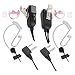 Reyinl RYL13 Two Way Radio Headset Noise Canceling Transparent Security Earpiece for Midland GMRS/FRS Radios with PTT/VOX - Pair