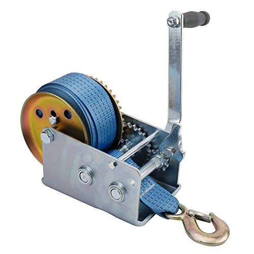BTSHUB 2500lbs/1134kg Hand Winch with Hook, Heavy Duty Hand Gear Winch, Polyester Strap with Hook, for ATV Boat - Image 3