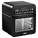GoWISE USA GW44803 Ultra 12.7-Quart Electric Air Fryer Oven with Rotisserie and Dehydrator + 11 Accessories and 50 Recipes, Black
