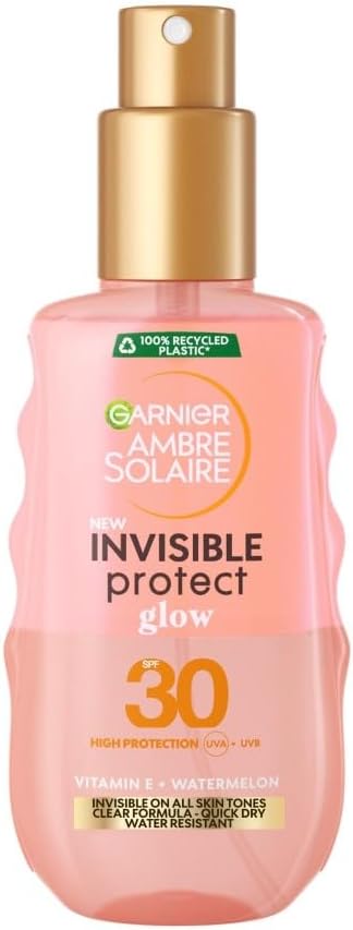 Garnier Ambre Solaire Invisible Protect Glow SPF30 Sun Spray 150ml Water