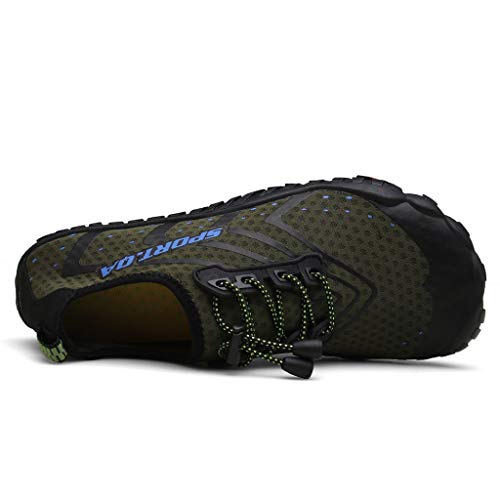 Bravetoshop Mens Womens Water Shoes Swim Shoes Women Quick-Dry Barefoot Beach Surf Boat Yoga Sneakers (Green,44)