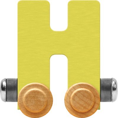 Maple Landmark NameTrain Pastel Letter Car H - Made in USA (Yellow)