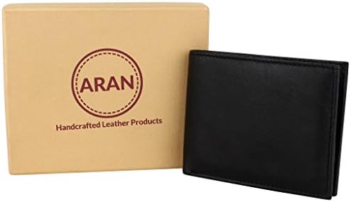 Genuine Leather Wallet for Men with Credit Card Holder, Coin Holder, Handcrafted to Perfection, Gift Box included, Additional Colors available (Barcelona Black)