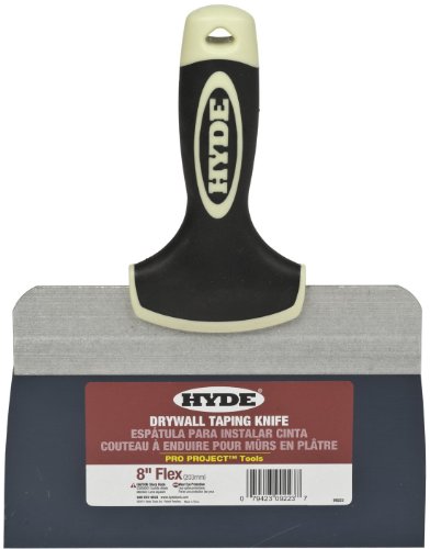 Hyde Tools 09223 8-Inch Pro Project Taping Knife with Extruded Back, Blue Steel