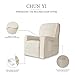 CHUN YI Stretchable Recliner Cover 1 Piece Jacquard Chair Slipcover with Elastic Band, Spandex Sofa Replacement with Side Pocket for Living Room(Ivory White)