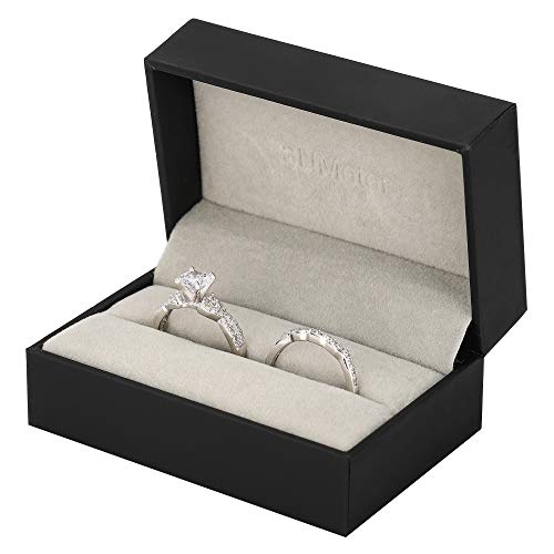 3UMeter 925 Sterling Silver Bridal Sets Cubic Zirconia Wedding Rings Shining Engagement Ring Set for Women Size 9