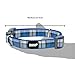Friends Forever Plaid Dog Collar for Dogs, Fashion Woven Checkers Pattern, Cute Puppy Collar, Blue Medium 14-20