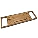 - THIS ONE HAS A MIRROR - Our Luxury Bamboo Bathtub Tray / Bathtub Caddy with MIRROR also comes with Extending Non Slip Sides, Wine Glass Holder, 2 Removable Storage Shelves & Much More