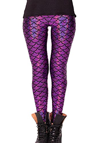 Fish Scale Mermaid Printing Leggings 