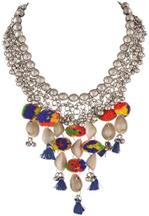 Oreleaa Fashion Turkish Style Bib Choker Necklace for Women Bohemian with Shells