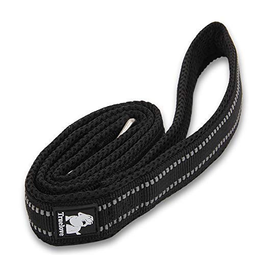 WINHYEPET True Love Dog Leash Nylon Reflective Comfortable Handle Lead Puppy Training Walking Rope Easy Control Suitable Small Medium Large Breeds 110cm Length TLL2111(Black,L)