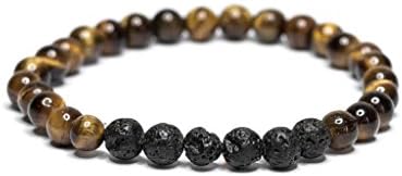 Vitality Extracts - Strength 6mm Diffuser Bracelet - Tiger's Eye, prosperity, self-confidence, grounding, meditation, aromatherapy