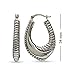 LeCalla 925 Sterling Silver Hoop Earrings Antique Jewelry Oval Click-Top Shrimp Chunky Puffy Earring Hoops for Women - 34mm