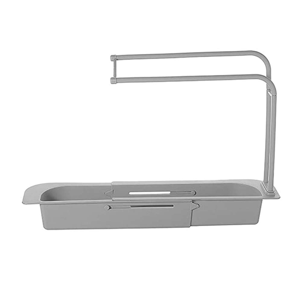 Xpccj Telescopic Sink Rack, Convenient & Practical Expandable Drain Basket, for Home, 39.5x27x8.5cm