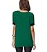 Sarin Mathews Women's Casual Round Neck Loose Fit Short Sleeve T-Shirt Blouse Tops Green XL