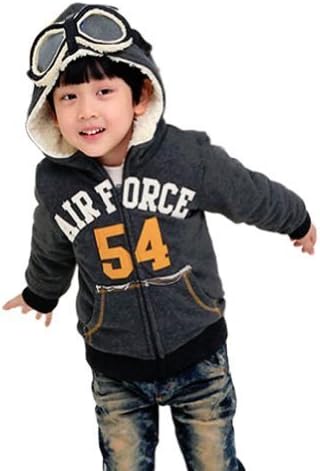 Little Wardrob Unisex-Baby Royal Airforce Glasses Coat Full Fleece Lined Grey 3-4Years