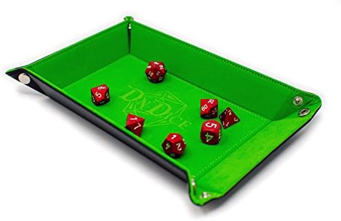 DnDice Foldable Tray Crafted From Felt And PVC Leather For Dungeons & Dragons And Other RPG Games | Green Felt