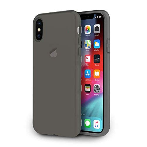Enflamo Soft Silicone Fitted Skin Case Back Cover for iPhone (iPhone X/iPhone Xs, Black)