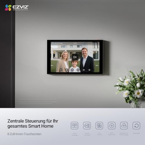 EZVIZ 4K Video Door Intercom, 8" Touch Screen, Palm/Face Detection, Remote Unlock, 2 Wires, Human Detection, RFID Option, Waterproof, Dual Band Wi-Fi, HP7 Pro