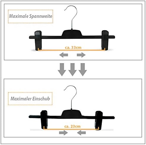 Perchas De Plastico Con Clips Aprox 36 Cm 10 Unidades Color Negro Pantalones Perchas Con Pinzas Amazon Es Electronica