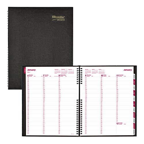 Brownline 2020 CoilPro Weekly Appointment Book, Black Hard Cover, 11 x 8.5 Inches (CB950C.BLK-20)