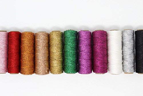 Just Artifacts Eco Metallic Bakers Twine 55yd 11 Ply Solid Gold - Decorative Bakers Twine for DIY Crafts and Gift Wrapping