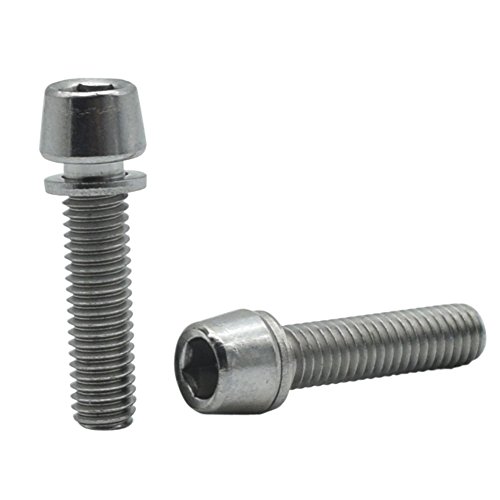 JooFn Bolts Screw With Washers For MTB Bike Bicycle Stem M5x20mm Steel Allen Hex Tapered 20pcs