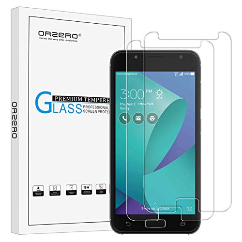 (2 Pack) Orzero for Asus ZenFone V Live (Verizon), V500KL 5 Inch Tempered Glass Screen Protector, 2.5D Arc Edges 9 Hardness HD Anti-Scratch (Lifetime Replacement)