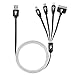 Multi charger, Multi USB Charging Cable Adapter Connetctor with 8 Pin Lighting / 30 Pin / Micro USB / Mini USB Ports for iPhone 7 7plus SE 4s 5 6 6s Plus iPad,Htc,LG and More -3 Feet(Black)
