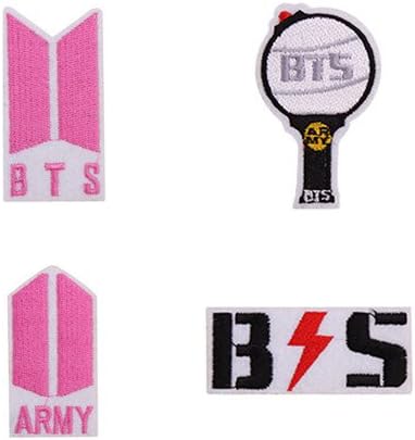 Bosunshie DIY BTS Cute Embroidered Patch Badge Sew Iron on Patch for Jackets, Backpacks, Hats, and Clothing (LOGO-❤)