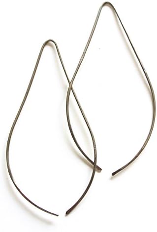 Havi - Teardrop Titanium Threader Earrings - Hoop Earrings - 3" Long - 1 1/2 Wide - Nickel Free - Sensitive Ears
