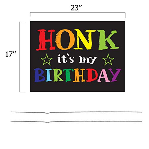 Vispronet-Honk-Its-My-Birthday-Yard-Sign--23in-x-17in-Weather-Resistant-Yard-Sign-with-Stake--OutdoorIndoor-Birthday-Decorations-and-Dcor
