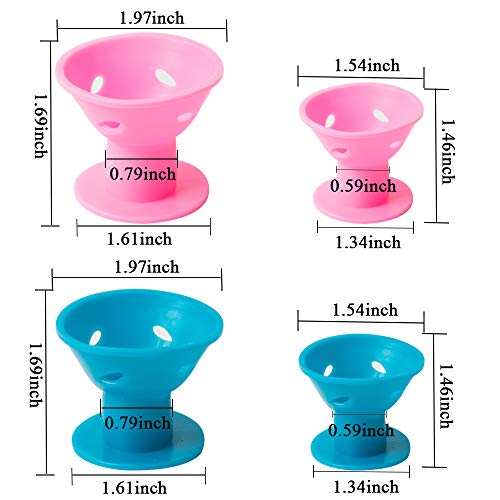 SUBANG 106 Pcs Silicone Hair Curlers Rollers Set Blue&Pink Hair Curlers including 50 Pcs Large Hair Rollers and 50 Pcs Small Magic DIY Hair Style Tools (Bonus: 2 Pcs Transparent Bag,4 Pcs Wig Cap) - Thumbnail 2