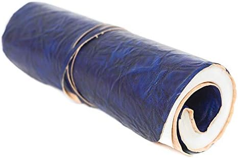 Indiary Luxury Notebook Made of Genuine Leather and Handmade Paper. 18 x 12,5 Blue