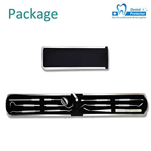 Dental Tools Smile Dent Pro Kit, Stainless Steel Dental Scaler, Mouth Mirror, Tarter Scraper, Tooth Pick, Tweezers, Plaque And Calculus Remover Dentist Hygiene Instruments Set For Home & Pet Oral Use