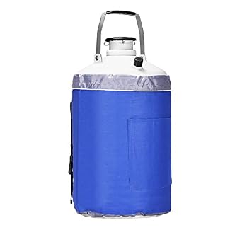 BestEquip Liquid Nitrogen Container Aluminum Alloy Liquid Nitrogen Tank Cryogenic Container with 3 Canisters and Carry…