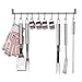 Homfa Kitchen Rail Rack Wall Mounted Utensil Hanging Rack Stainless Steel Hanger Hooks for Kitchen Tools, Pot, Towel (10 Sliding Hooks)