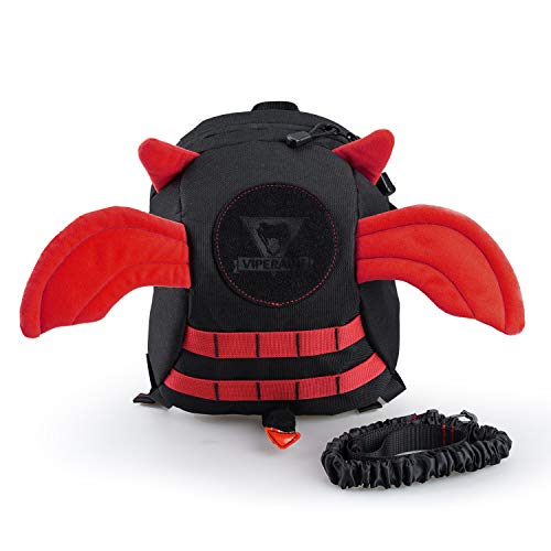 VIPERADE Anti-Lost Devil Wings Kids Walking Safety Backpack, Baby Safety Walking Harness Reins with Leash, 2-in-1 Safety Travel Outdoor Kids Mini Bag Toddler Strap Backpack (Black Red) - Thumbnail 7