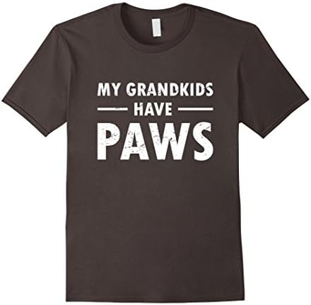 Mens My Grandkids Have Paws Funny Gift Shirt For Dog &amp; Cat Lovers 2XL Asphalt