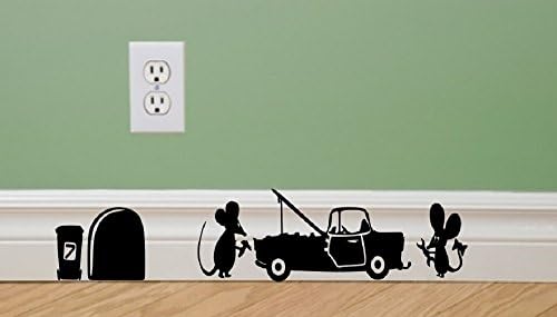 Mechanics Car garage bodyshop funny wall decal Mouse sticker Mice mouse funny wall decal funny wall kids boys