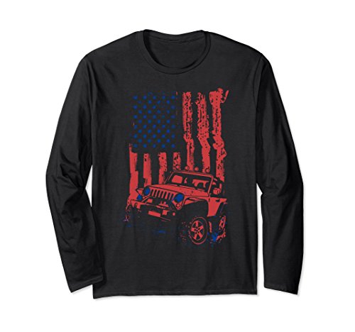 Unisex Off Road 4x4 Driving American Flag Shirt For Jeep